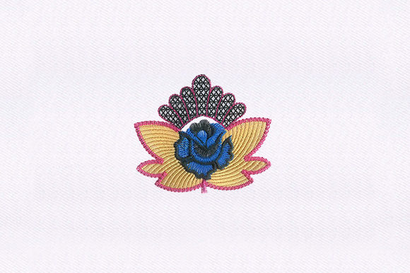 Crown Blue Flower Design