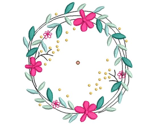 Flower Circle Embroidery Design