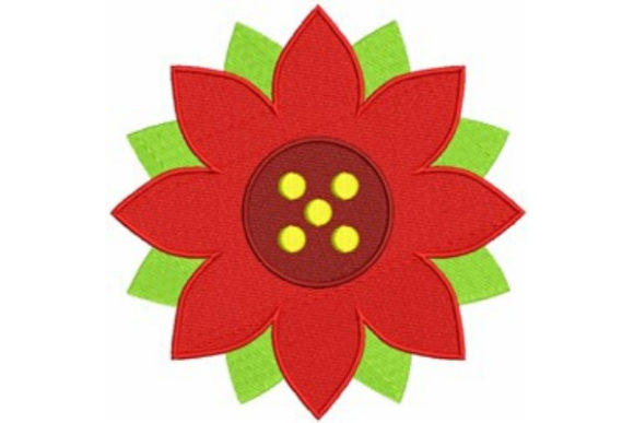 Poinsettia Flower Embroidery