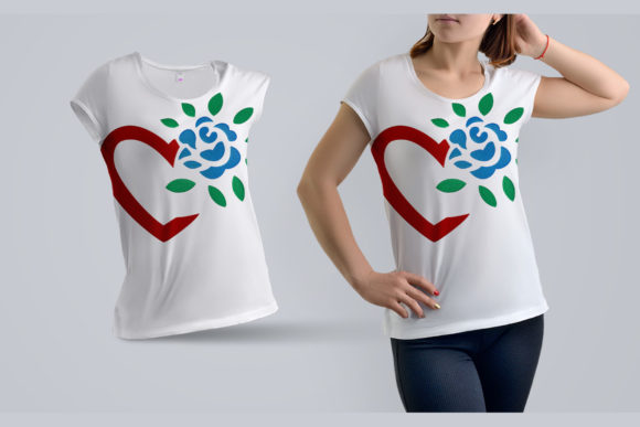 Roze Leaf Heart Embroidery Design